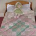 Vintage-feel Quilt with Pink Roses (Crib)